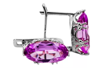 Plata de ley 925 Amatista Pendientes Vintage vec021s